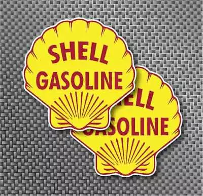 2x 4  Vintage SHELL Gasoline Gas Pump Decal Sticker Logo Moto GP MX JDM Truck • $5.99