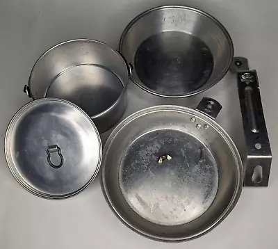 Vintage Boy Scouts Of America Aluminum Pan Pot Lid Mess Kit Set • $19.99