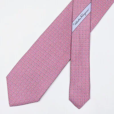 Salvatore Ferragamo Tie Necktie Gancini Logo On Pink • $45