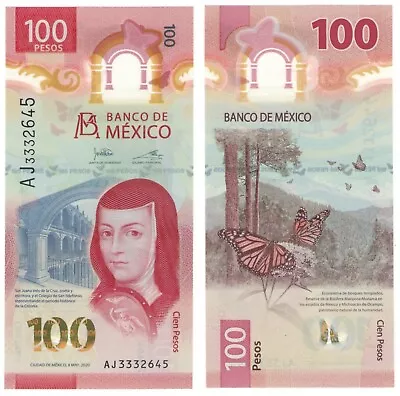 100 Pesos Mexico Bill Billete   Uncirculated - New Design - Free Shipping • $13.50