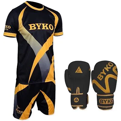 £34.99 • Buy BYKO® Boxing Gloves Short Vest Sets Kit Training Gym Fitness Running MMA Kick