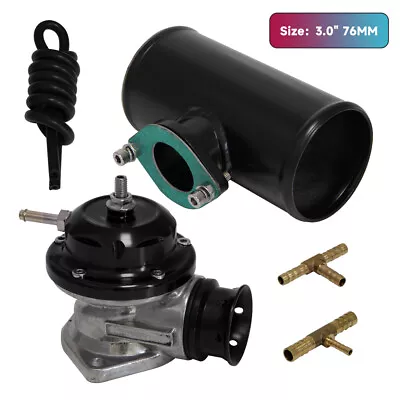 Type-S/RS Turbo Charger BOV Blow Off Valve +3.0  Alloy Flange Adapter Pipe Black • $76.99