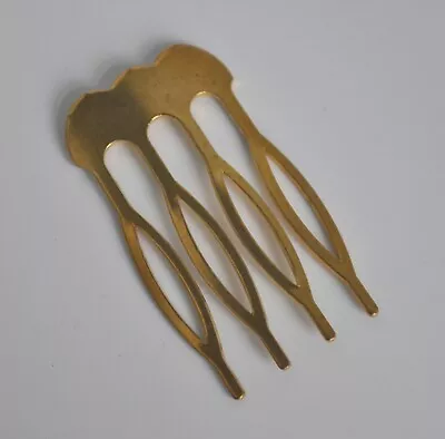 10 X Blank Hair Comb Clips. Hair Accessories. 4 Teeth. DIY Craft Findings. Brass • £7.95