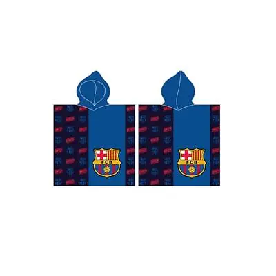 Barcelona FC Poncho Towel Hooded 100% Cotton Boys Football Robe Beach Pool Crest • £14.49