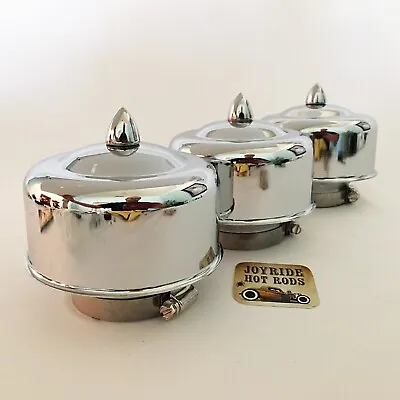 Hot Rod 3 X 2BRL Air Cleaners- Bullet Fasteners 2 5/8  Or 2 5/16  Neck- Tri-Carb • $54.95