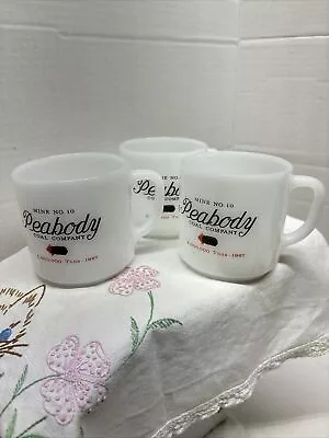 Vtg Federal Coal Coffee Mug Milk Glass Miner Peabody Mine 10 • $25