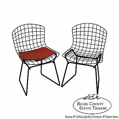 Knoll Mid Century Pair Of Bertoia Black Wire Childs Chairs • $865