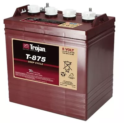 Trojan T-875 8 Volt Golf Cart Battery RV Marine Solar Deep Cycle • $350.55