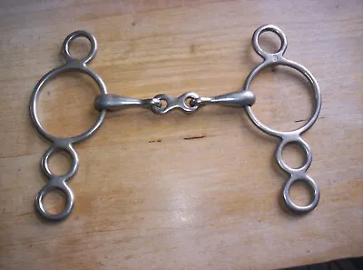 Used 3 Ring Elevator Bit French Link Snaffle 5  Mouth Maker Mark P Or B ????? • $50