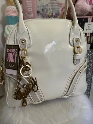 Vintage 2007 Juicy Couture Cream Patent Leather Bowler Satchel Handbag NWT $350 • $250