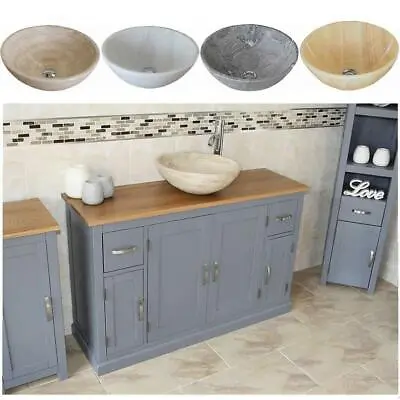 Bathroom Vanity Unit Grey Painted Cabinet Wash Stand With Stone Basin 402GSBCX1 • £727.56