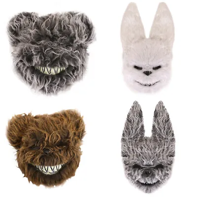 Halloween Masks Horror Scary Adults Furry Rabbit Bear Animal Fancy Dress Lot  • £8.99