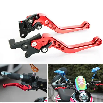 Red 2pcs Universal Motorcycle Front Brake Cylinder Master Clutch Lever Handle • $20.60