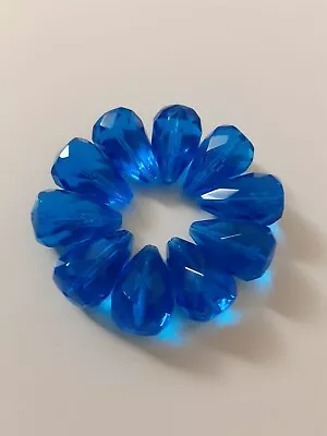 £1.49 • Buy 10 Pieces Of Big Faceted Teardrop  Beads Loose 12x18mm LAST PACK