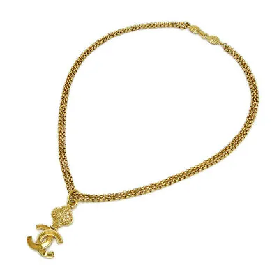 $1500.19 • Buy Chanel Coco Mark Chain Long Necklace GP Gold 95A Vintage CC Ladies' Accessories