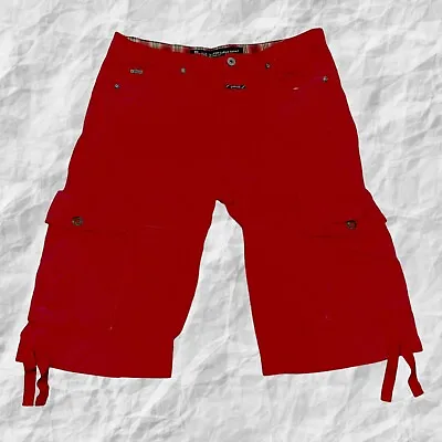 Marithe Francois Girbaud Red Vintage Y2K Baggy Camper Cargo Shorts Men's 38X16 • $29.99