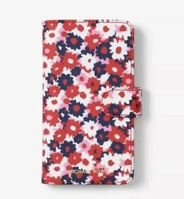 NIB Michael Kors  Novelty Floral Begonia Red Folio Case For  IPhone X/XS • $49.97