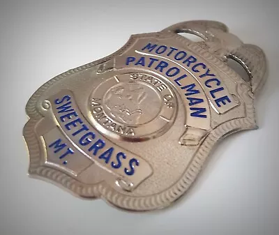 £22.79 • Buy Obsolate Historical Usa Police Badge Motorcycle Patrolman SWEETGRASS / Montana
