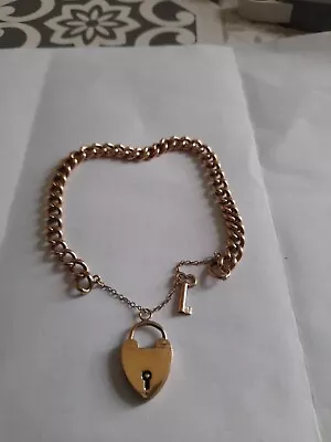 Vintage 9ct Rose Gold Locket Bracelet • £350