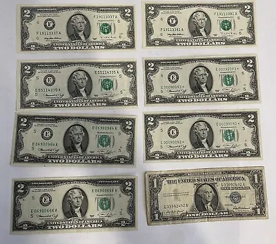 2 Dollar Bill 1976 Star Low Serial Bicentennial Sequential Numbers Consecutive • $100
