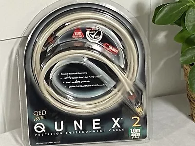 QED Qunex 2  Duel Phono Audio Signal Cable Interconnects - 1 M Length. • £42