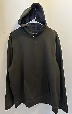 UNDER ARMOUR GREEN LOOSE FIT HOODED SWEATSHIRT HOODIE Mens Size 2XL Logo On Hood • $11.05