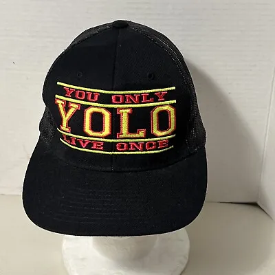 $12.99 • Buy YOLO You Only Live Once Embroidery Neon Black Snapback