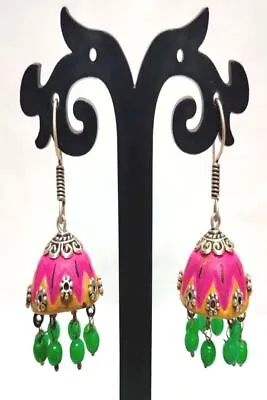 $22.97 • Buy Indian Terracotta 1.5  Long Fashion Jhumka Jhumki Earrings Set Gnj404