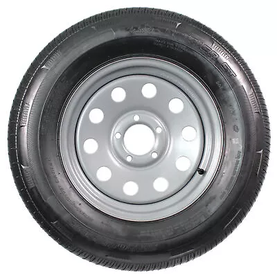 Radial Trailer Tire On Rim ST205/75R15 D Load Range 5-5 Silver Modular Wheel • $164.96