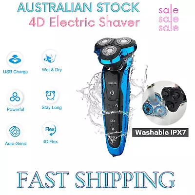 4D Electric Shaver USB Charging Cordless Razor 3-Head Floating Men's Trimmer  AU • $26.77