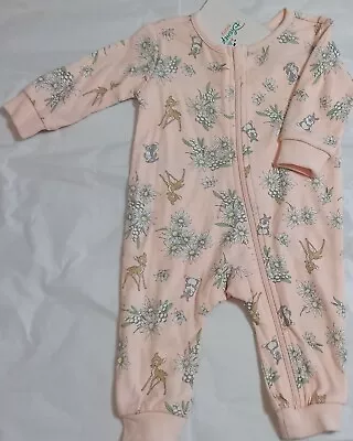 BAMBI DISNEY Baby Girl Licensed One-piece Romper Pink NEW Sz 0000  000  0 • $18.95