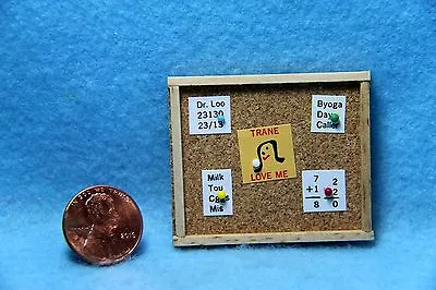 Dollhouse Miniature Wall Memo Board Cork Board IM65296 • $2.51