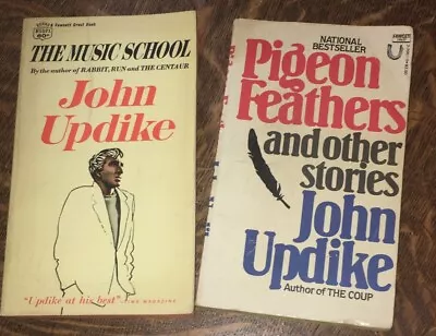 1) THE MUSIC SCHOOL 2) Pigeon Feathers. JOHN UPDIKE VINTAGE PAPERBACK Used Lot • $7.95