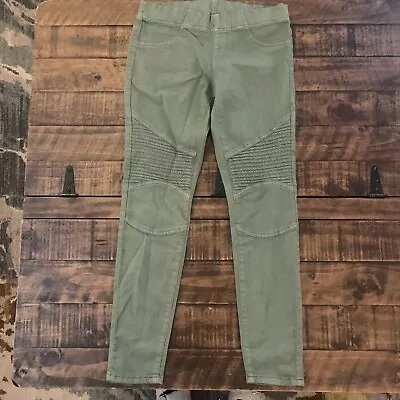 V.I.P Moto Green Olive Skinny Jeggings Jeans Biker Women’s Sz 3/4 • $7