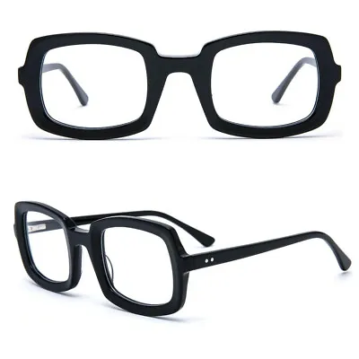 Vintage Square Acetate Glasses Full Rim Eyeglass Frames Mens Women Clear Lens • $23.74