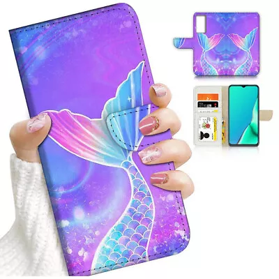 $13.99 • Buy ( For Oppo A57 / A57S ) Wallet Flip Case Cover AJ24236 Mermaid Tail