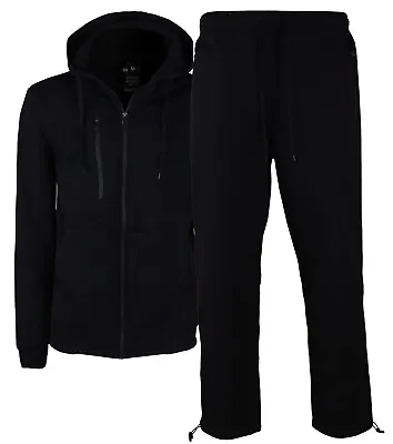 Men's Classic Solid Warm Open Bottom Fleece Sweat Suit With Drawstring's S - 5xl • $47.89