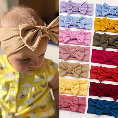 $4.11 • Buy Fashion Newborn Toddler Girl Baby Kids Bow Hair Band Turban Headband Accessories