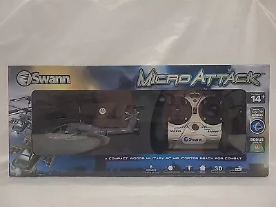 New Swann Micro Attack Indoor Military RC Helicopter Gray Batteries Not Included • $19