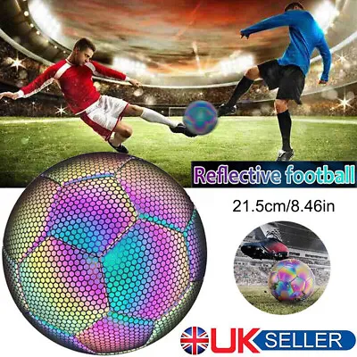 Holographic Glowing Reflective Soccer Ball Flash Luminous Football Light Up Toy • £9.99
