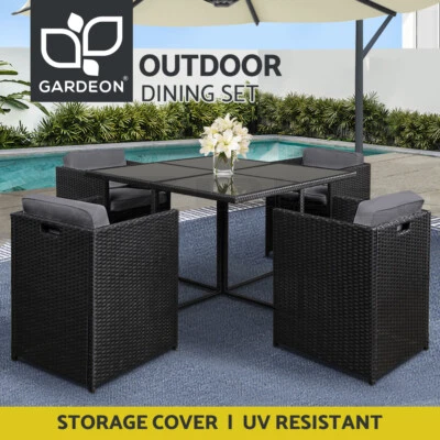 $618.95 • Buy Gardeon 5 PCS Outdoor Dining Set Table Chairs Patio Lounge Setting Furniture