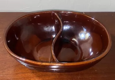 Vintage Marcrest Daisy Dot Brown Stoneware Oven Proof Divided Serving Bowl • $14.99