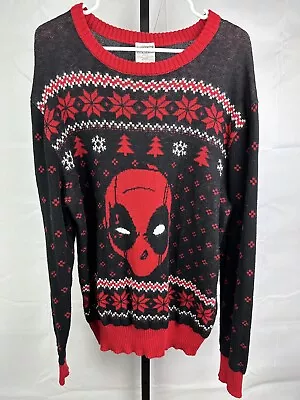 Marvel Deadpool Mens Holiday Ugly Christmas Sweater Mens Large Superhero • $22