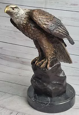 Handcrafted BRONZE EAGLE SCULPTURE Moigniez Signed SPIRIT OF AMERICA • $299.50
