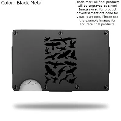 Custom BIRD SILHOUETTES Laser Engraved Wallet - Pick A Wallet Color • $22