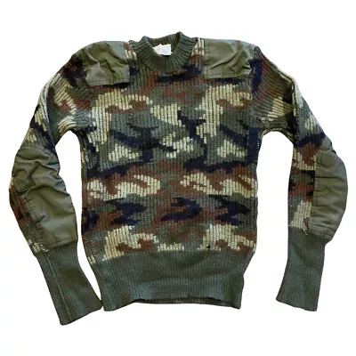 Vintage Military 100% Wool Sweater Camouflage Size 42 Small Made England Grunge • $25