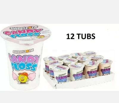 CANDY FLOSS 20g FULL CASE OF 12 TUB'S SWEETZONE BIRTHDAY PARTY BAGS  • £12.99