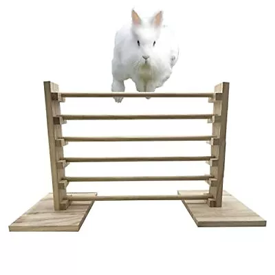 Hamiledyi Rabbit Jump Bar Natural Wood Activity Toys Set Training Hurdles Exe... • $30.34