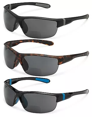 £13.99 • Buy Bifocal Tinted Reading Sunglasses Mens Womens Sun Readers Wrap 100% UV400 