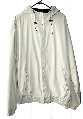 Cabela's Mens Size L Tall Beige Fleece Lined Hooded Coat Adjustable Cuffs • $35.90